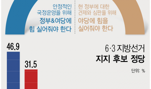 6·3 지방선거 '민주당 후보에 투표' 46.9% '국민의힘 후보에 투표' 31.5%[에이스리서치]